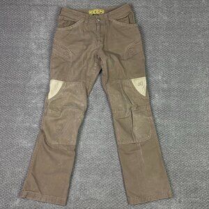 Keen Pants Men's 32 x 34 Brown Double Knee Cargo Work Hiking Canvas Duck Flint